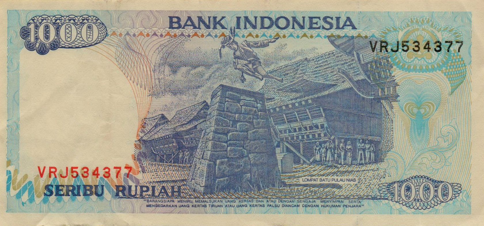 Indonesia 1000 1999 XF P-129/h